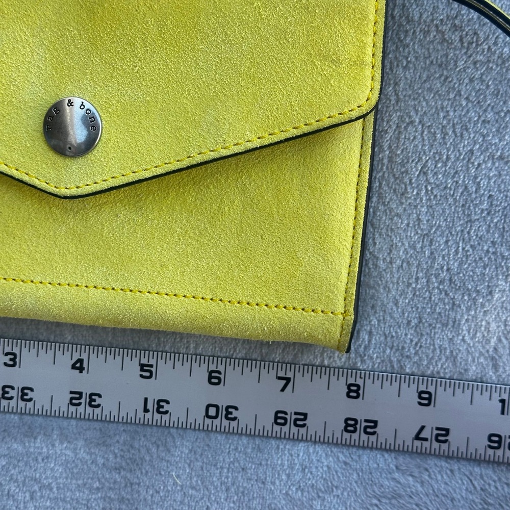 Rag & Bone Highlighter Yellow Atlas Crossbody Leather Bag Wallet Chain Strap 8" - Picture 6 of 16